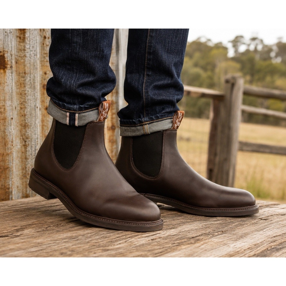 RM Williams Comfort Craftsman Chelsea Boots Brown Leather Men's US 10.5 AU 9+ G